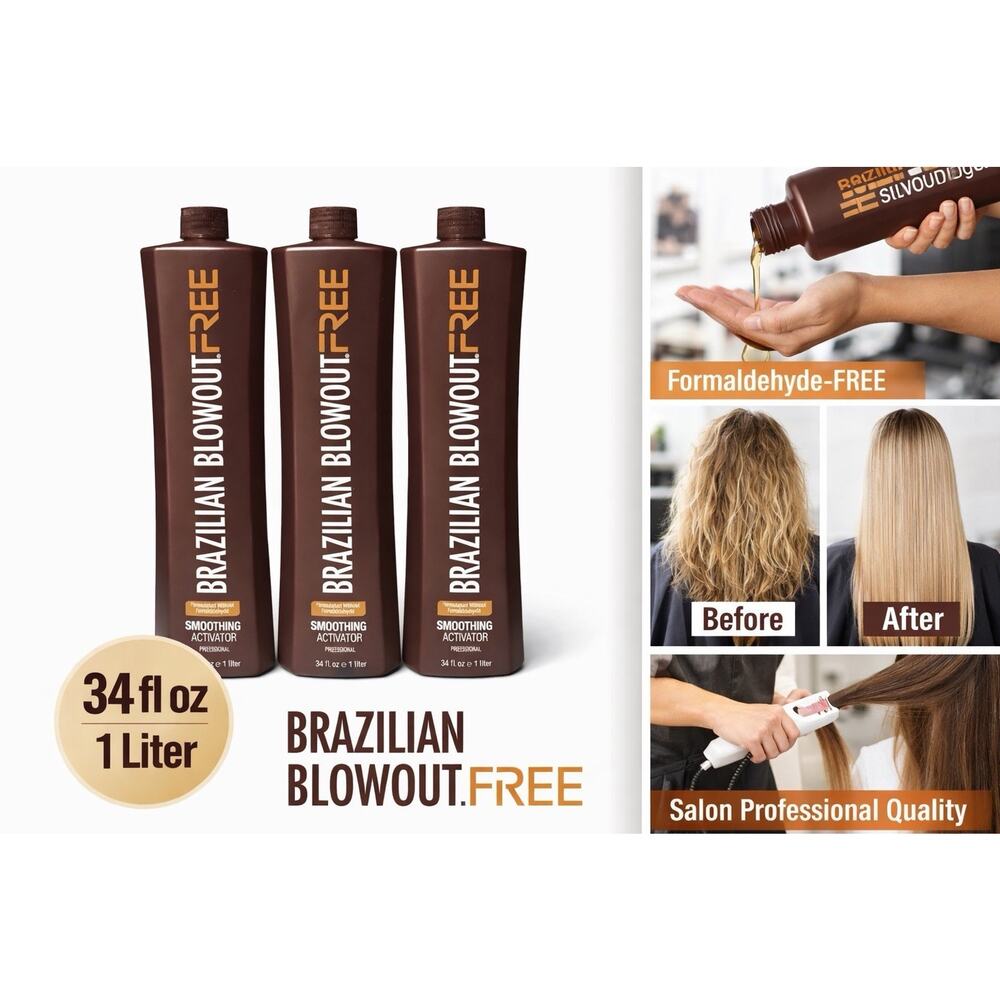 Brazilian Blowout FREE Smoothing Activator 34 fl oz Treatment Lot Of 3